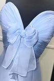 Bow Sweetheart Light Blue Mermaid Long Party HZ0307