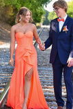 Sweetheart Orange Sheath Long Party HZ0307