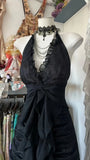 Black Halter Lace Prom Dresses Sexy V-neck Evening Party HZ0307