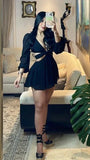 Cheap Homecoming Dresses Black Chiffon Prom Dress Short Party HZ0307
