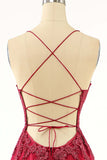 Princess Wine Red A-line Appliques Long Prom HZ0307