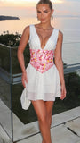 Sexy V-neck Chiffon Homecoming Dresses Ruffle Short Prom HZ0307