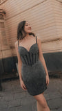 Spaghetti Straps Bodycon Homecoming Dresses, Glitter Sequin Mini Party HZ0307