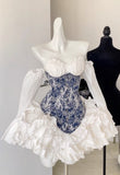 Vintage Floral Homecoming Dresses Corset Ruffle Celebration HZ0307