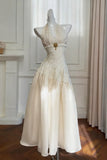 Vintage Ivory Floral Print Homecoming Dresses 2000'S Party Dress For HZ0307