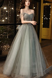 Off the Shoulder Grey Formal HZ0307